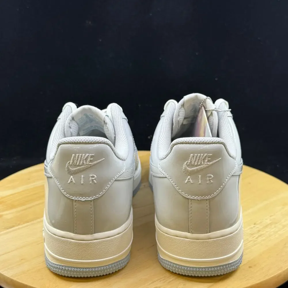 Nike Air Force 1 '07 Size 10 White Photon Dust Sail Patent Leather IH4461 100 - Picture 7 of 9
